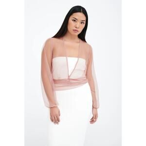 Large Marcella Verona Bolero Sheer Mesh Ballet-Wrap Dusty Pink Romantic